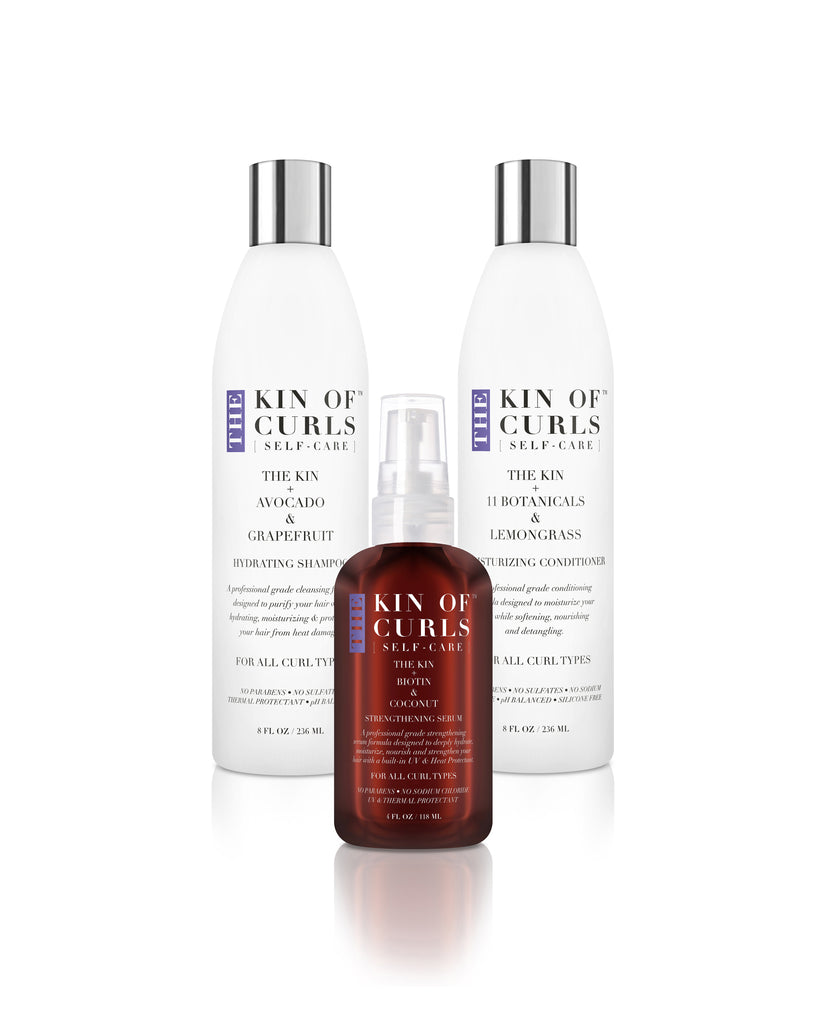 THE KIN+ SHAMPOO, CONDITIONER & SERUM